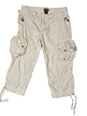 Ralph Lauren Rudgy Brand White Capri Pants Y2K 2000s Mid Rise S